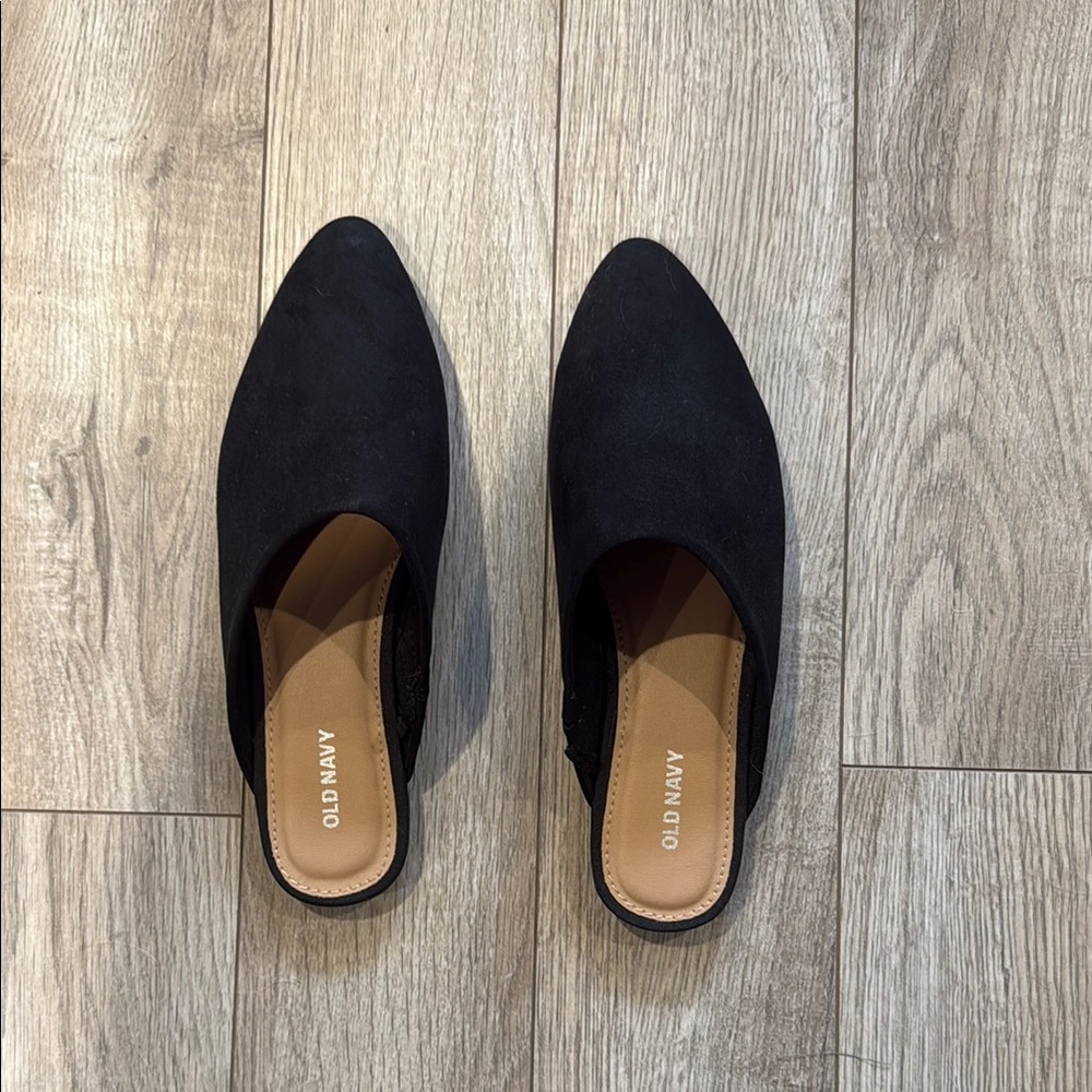 Old Navy Black Mules Classic Slip-On Design